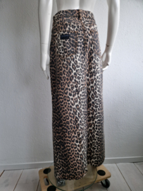 Ganni denim maxi rok. Maat 40. Luipaardprint