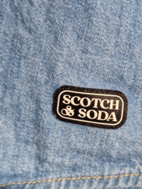 Scotch & Soda jeansblouse met pofmouwen. Maat S. Blauw.