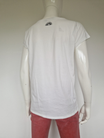 Marc Aurel T-shirt. Maat 38, Wit/print.