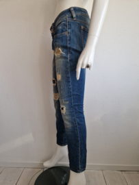 Fornarina cropped jeans. Maat 38, Blauw/ripped