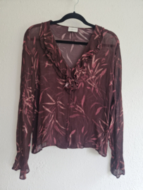 Claudie Pierlot Paris blouse. Maat 40, Bordeaux/print