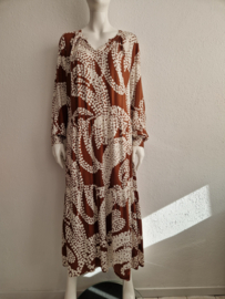 Milano Italy maxi dress. Maat 40/42. Bruin/crème.