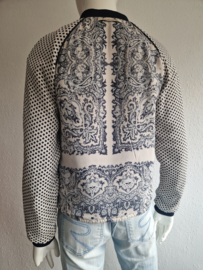 Maison Scotch reversibel bomberjasje. Maat 36. Blauw/crème.