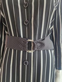 Riani doorknoopjurk. Maat 38, Zwart/wit/streep