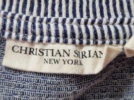 Christian Siriano shirt. Maat M. Blauw/wit/streep