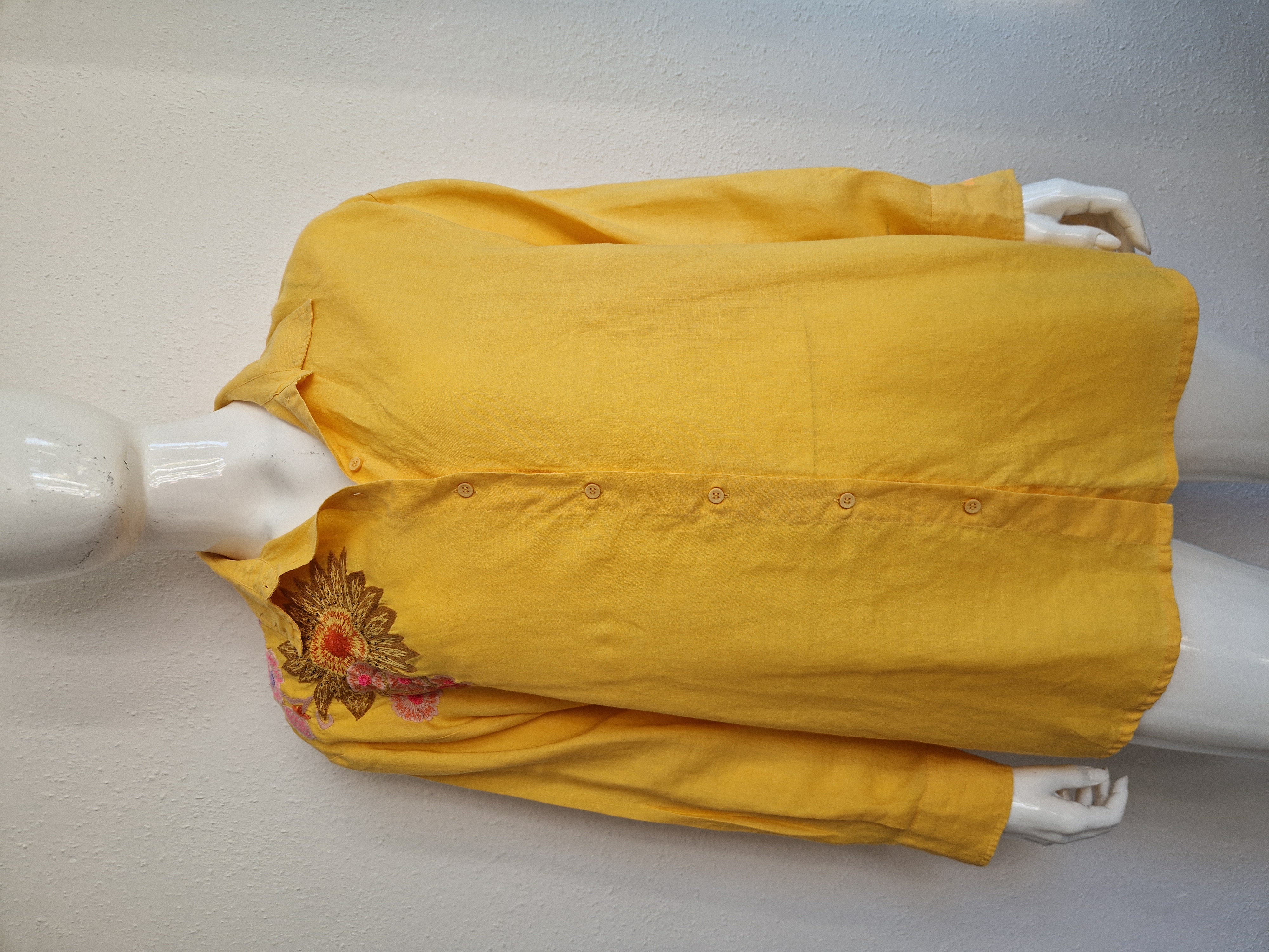 Oilily blouse Balla. Maat 44, Geel/borduursels.