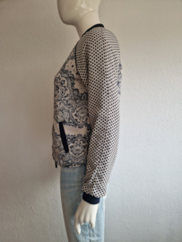 Maison Scotch reversibel bomberjasje. Maat 36. Blauw/crème.