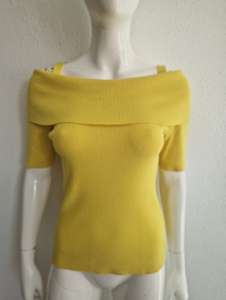 Claudia Sträter off shoulder top. Maat 38/40, Geel.