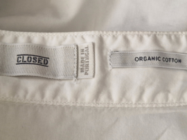 Closed blouse. Maat S. Wit/bio katoen