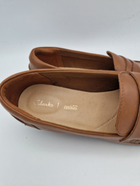 Clarks Leren Loafers. Maat 40, Bruin.
