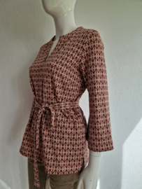 Summum top/tuniek. Maat M. Roze/print.