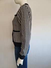 Les Copines vest. Maat M. Zwart/wit/pied de pouleprint.