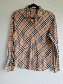 Burberry blouse. Maat L. Beige/ruit.