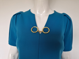 Caroline Biss jurk. Maat 36, Turquoise.