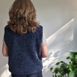 POM Amsterdam Teddy Love gilet | Maat 40/42 | Navy |