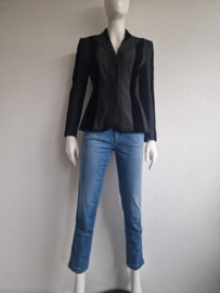 Féraud blazer. Maat 36, Zwart. Velours/zuiver scheerwol.