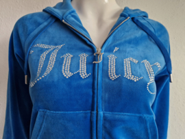Juicy Couture velours trainingsset. Maat S/XS. Blauw/velours