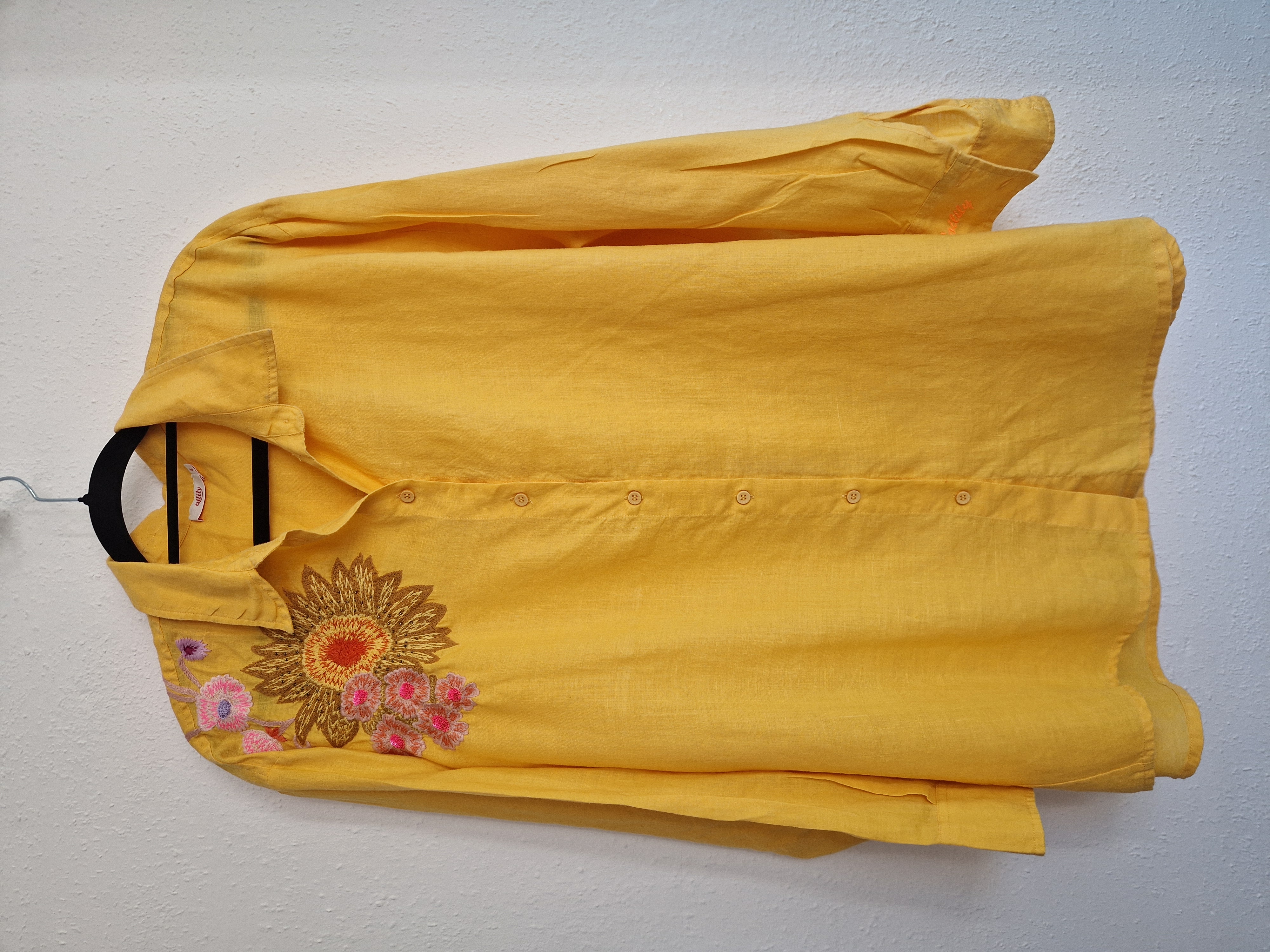 Oilily blouse Balla. Maat 44, Geel/borduursels.