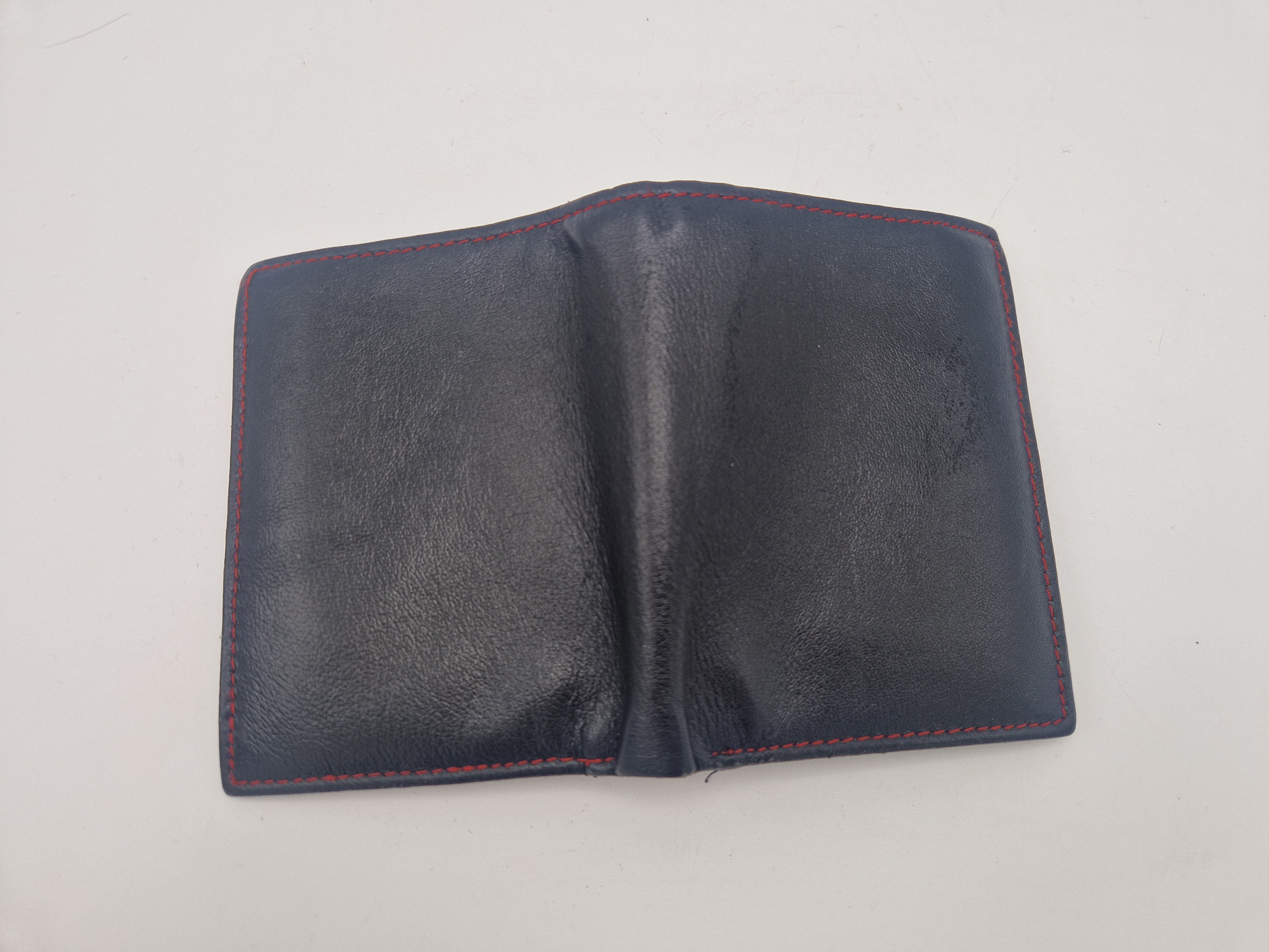 Mpex portefeuille. Zwart/rood/leer.