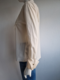 Summum blouse met kanten voorpand. Maat 36, Crème.