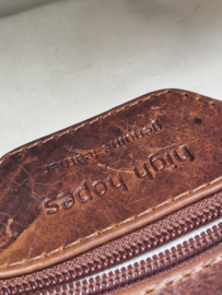 High Hopes cross body tas Helga. Bruin/leer.