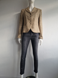 SEY Studio blazer. Maat 40, Beige/visgraat/linnen.