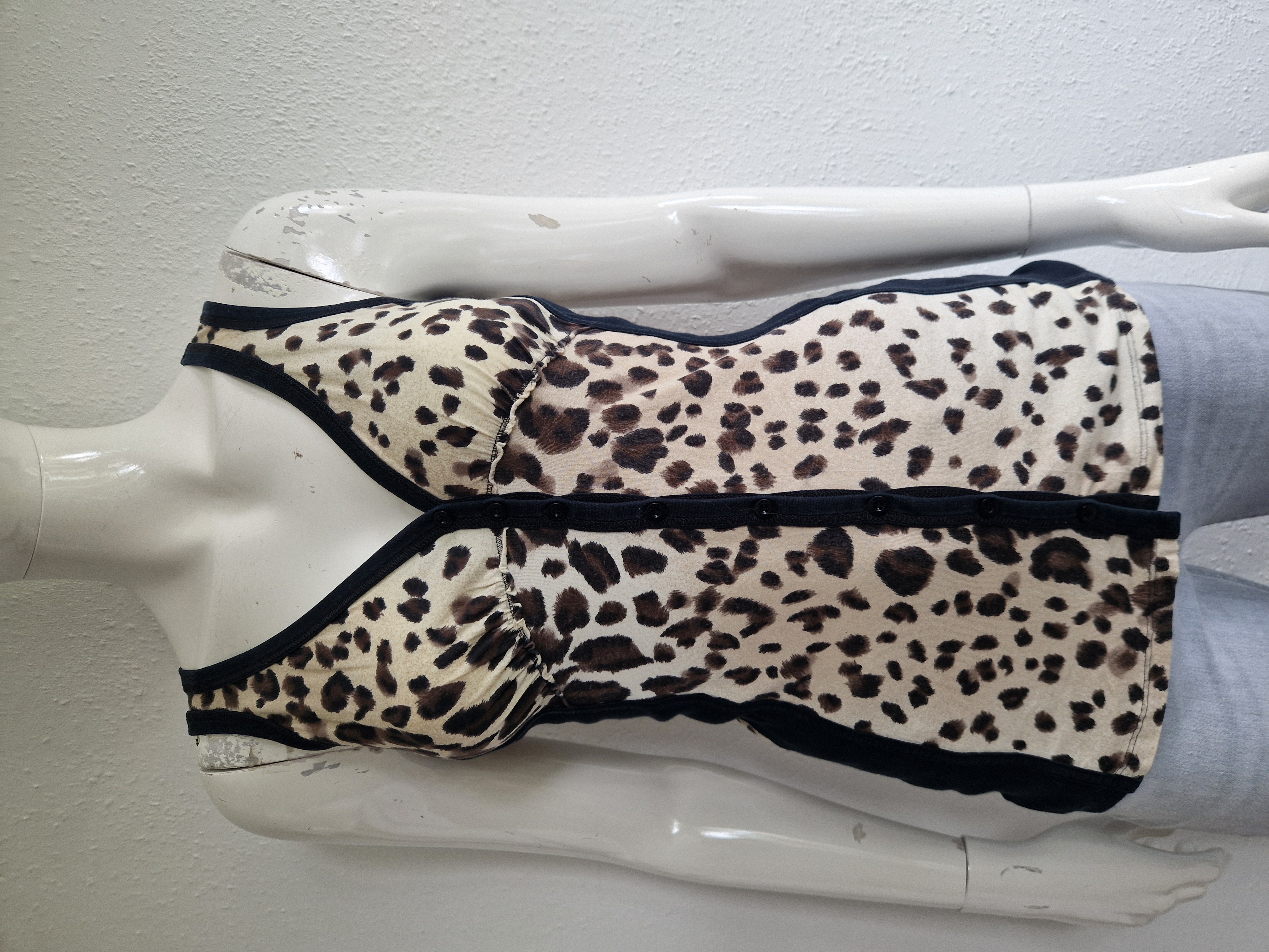 Marc Cain top. Maat 3,Crème/dierenprint.