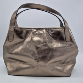 Max Mara handtas. Metallic/ leer.