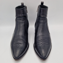 CTWLK leren western enkellaarsjes. Maat 41. Zwart