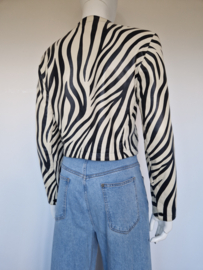 Dija leren damesjasje |Maat 36 | Zebraprint |