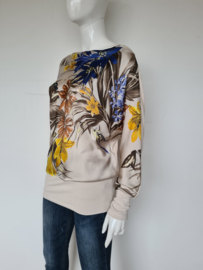 Supertrash blouse top. Mt. 38. Crème/ bloemenprint.