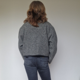 Lillunn Design jasje. Maat L. Grijs/visgraat