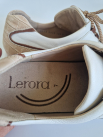Lerora sneakers. Maat 40, Crème/leer.