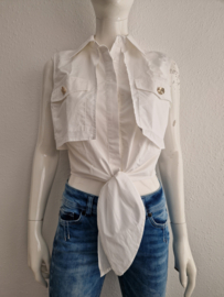 Lui Jo Cropped blouse. Maat 36, Wit