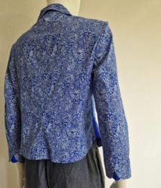 Riani blazer. Maat 40, Blauw/wit print.