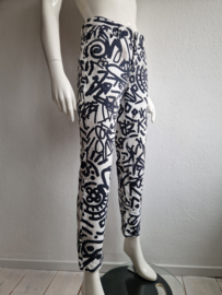 Cambio jeans Lemon. Maat 40, Wit/zwart/print.