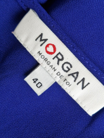 Morgan top met ruches. Maat 38, Kobalt.
