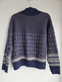 COS trui met turtleneck. Maat M. Blauw/wit.