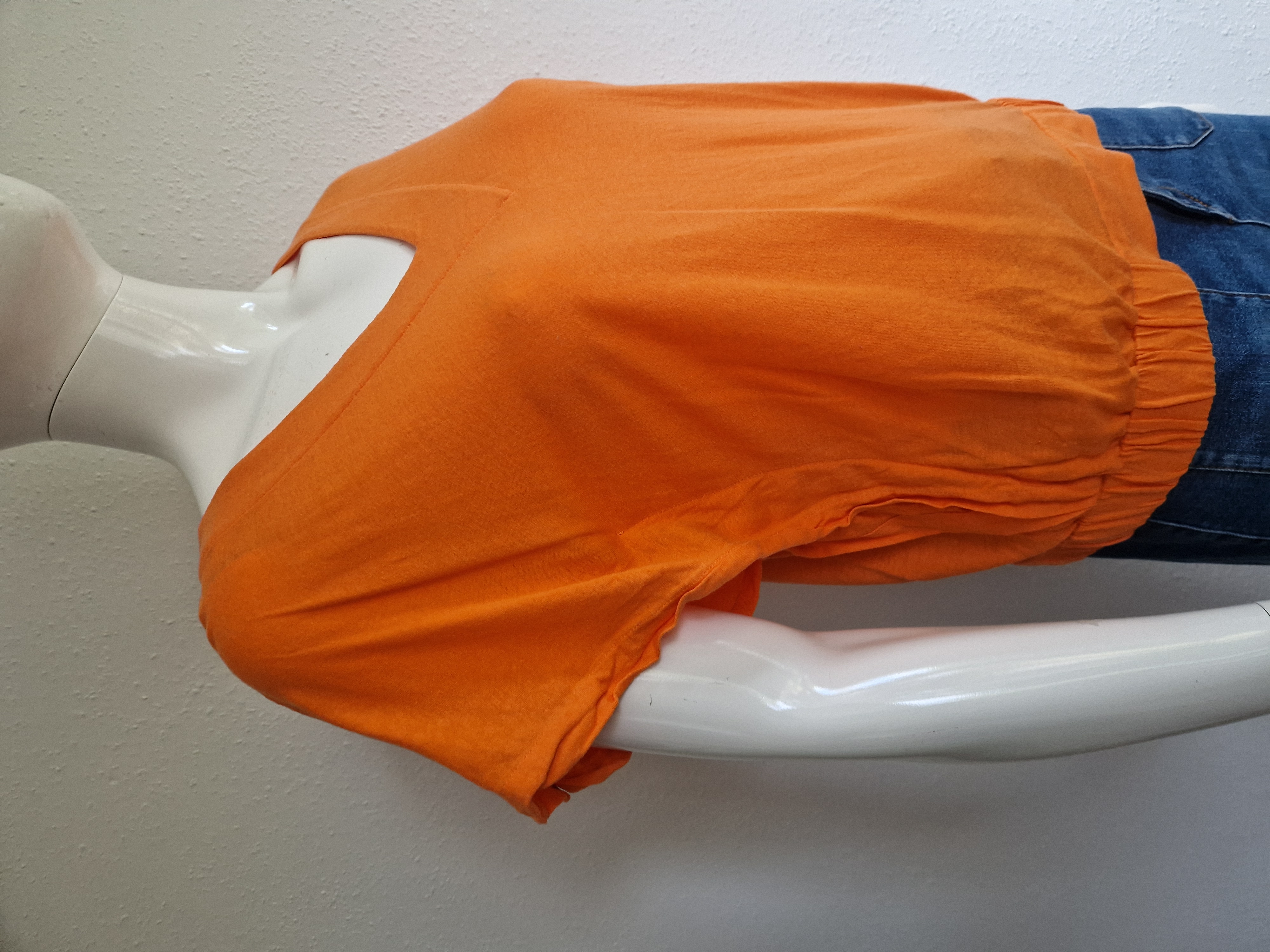 Yaya Women top. Maat M. Oranje/linnenblend