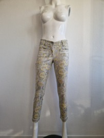 Cambio cropped pantalon Luise. Maat 34, Geel/print.