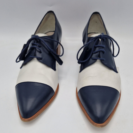 Pertini veterschoenen. Maat 39,5, Blauw/wit/leer.