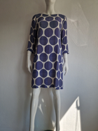 Louis & Mia zomerjurk.Maat 38, Blauw/crème.