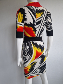 Marc Cain jurk. Maat 2, Rood/geel/zwart.