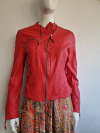 DNA biker jasje. Maat 5, Roze/leer.