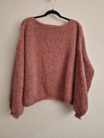 INTI handgebreide trui | Maat 40/42 | Poederroze | Alpaca |