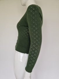 King Louie ajourgebreid vestje. Maat L. Groen.