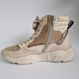 DL Sport hoge sneakers | Maat 39 | beige en brons |
