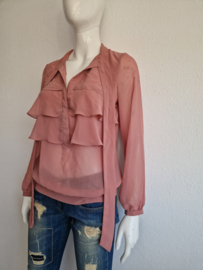 Morgan roezel blouse. Maat 38, Oudroze.