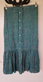 Esqualo ruffles rok. Mt. 40, Groen/print.