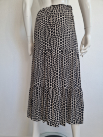 Donna Dura midi rok. Maat 36,Creme/zwart/polkadot.